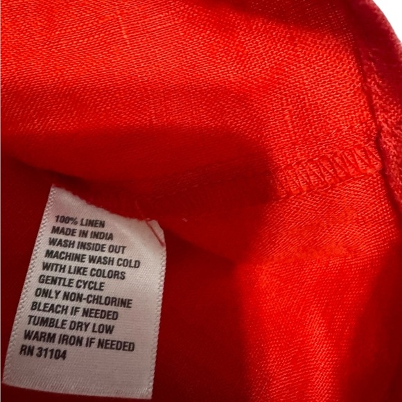 NWT Crown & Ivy Curvey Size 2x Red Linen Dress Side Pockets New With Tags - Picture 6 of 6